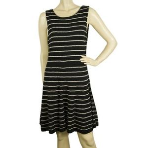 Alice + Olivia black and white stripped dress